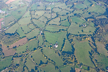 Fototapeta premium Aerial view of the fields in Wiltshire