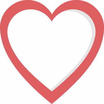 Red Heart Icon A Clean Minimalist Shape With Transparent Background