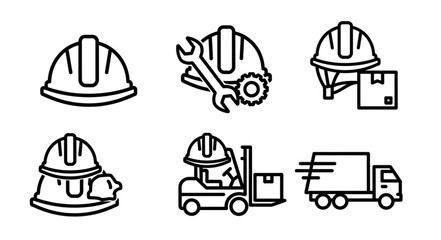 Naklejka premium Construction and Logistics Icons Set.
