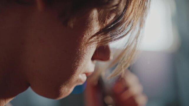 Intense practice portrait young musician focused expression, side profile framed by soft sunlight, silent concentration before performance, emotional preparation for audition, cinematic mood