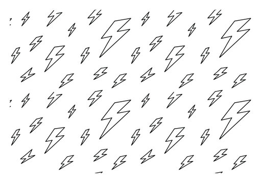 A pattern of black lightning bolts on a white background