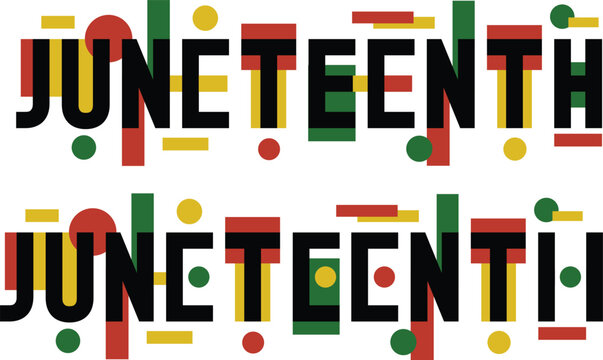 Juneteenth June 19 Modern Typography Design Set for Freedom Day