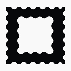 Fototapeta premium Minimalist black postage stamp frame vector