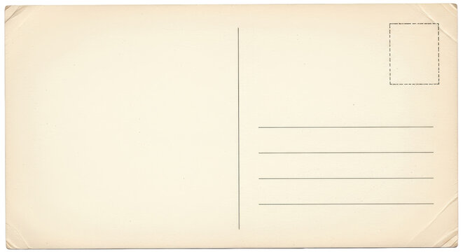 Vintage Postcard Back with Address Lines and Stamp Area