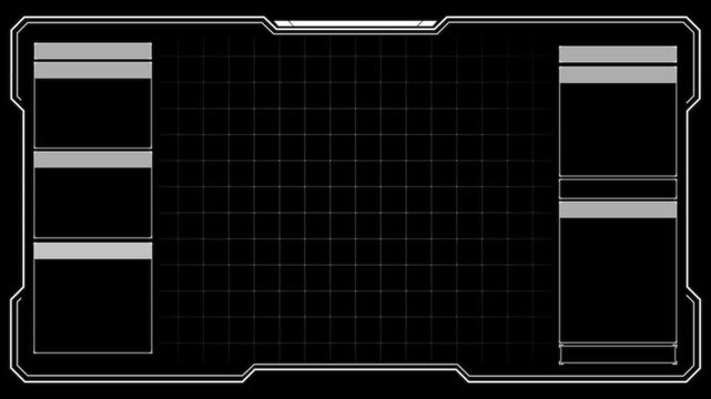 Futuristic hud ui frame template with grid. scifi technology.