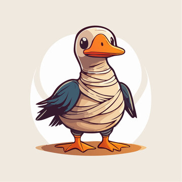 Cartoon Duck Wrapped in Bandages