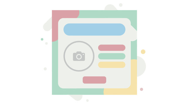 Abstract profile card template for social media app.