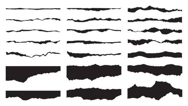 Torn paper edge collection vector