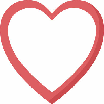 Red Heart Icon A Flat Minimalist Shape With Transparent Background