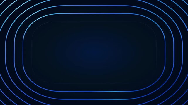 Abstract blue round rectangle frame design background, seamless loop simple elegant geometry animation, creative geometric shape wallpaper motion graphic for business presentation