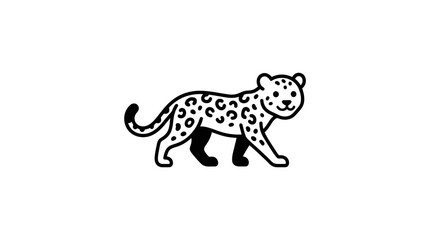 Fototapeta premium Black and white leopard walking slowly.