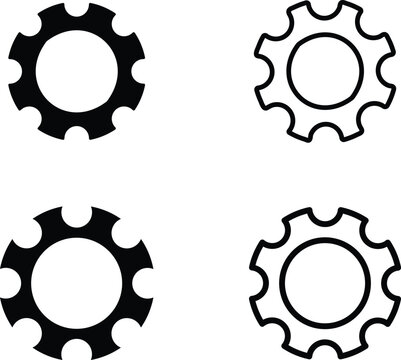 Setting icon set vector in different styles