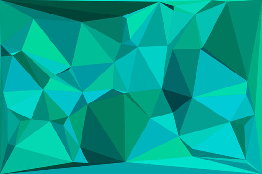 Teal geometric abstract background pattern with triangular shapes and refreshing cool hue.