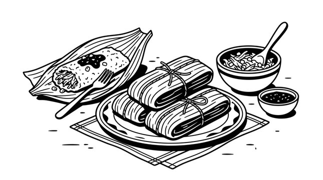 Delicious spring rolls on plate served.
