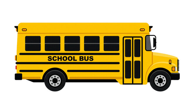yellow school bus icon isolated on a white background