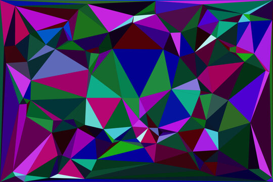 Abstract geometric triangular low poly pattern background with vibrant multicolor scheme.