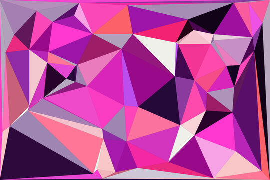 Abstract geometric triangular pattern background with intense magenta and dark violet tones.