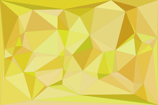 Abstract golden yellow geometric pattern with random triangles and polygons background illustration.
