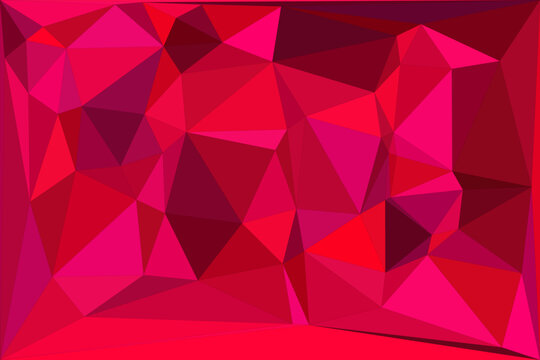 Abstract red triangular geometric background pattern with low poly digital art style design.