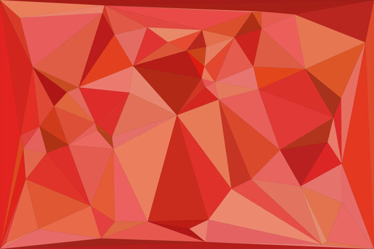 Abstract red geometric pattern with random triangles and polygons background illustration.