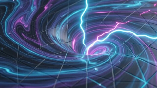 Abstract flowing energy waves motion graphic background.