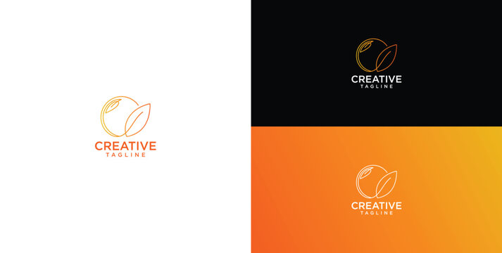 Modern abstract organic leaf logo design template featuring minimalist line art suitable for nature-inspired brands, creative agencies, or eco-friendly businesses with gradient colors