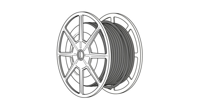 Spool of wire on a reel, industrial supply for electrical and construction projects, technical equipment for winding and storage