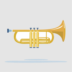 Obraz premium Golden Trumpet Illustration