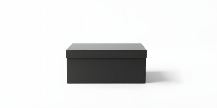 Ultra-detailed realistic AI-generated matte black storage box with smooth texture, rounded edges, closed lid, and clean centered composition for modern product concepts.