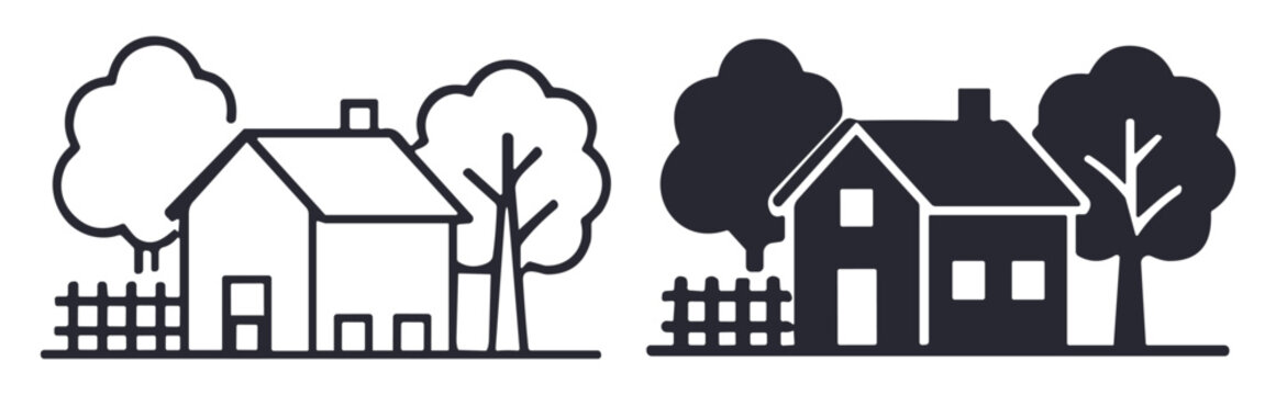 Set of black and white lightning bolt icons representing energy and power symbols on transparent background