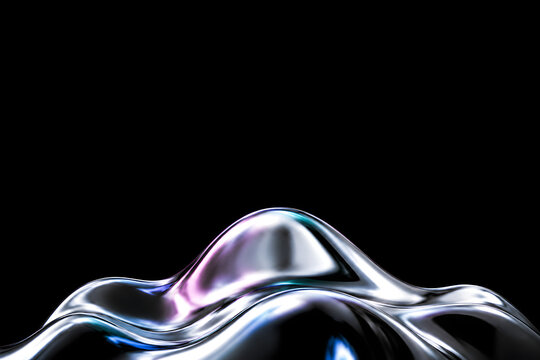 iquid Chrome Landscape Abstract Background