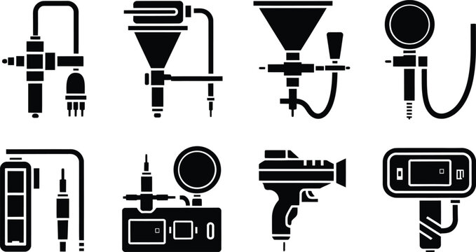 Industrial powder coating equipment icon vector illustration