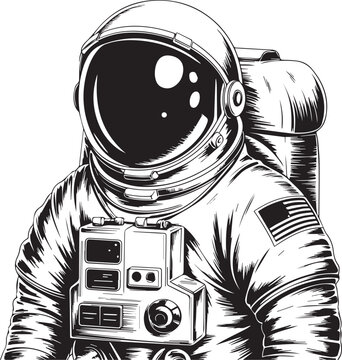 Astronaut wearing spacesuit and helmet isolated on transparent background, Vector, illustration
