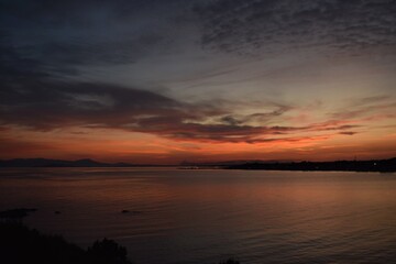 Obraz premium sunset over the river Sardinia italy cagliari