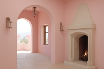 Fototapeta premium Abstract background architecture fireplace hearth.