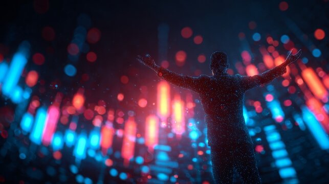 Advanced technology driving rising financial prospects. Internet connection illustration. Business innovator embracing agi and rising market potential. Digital society network.