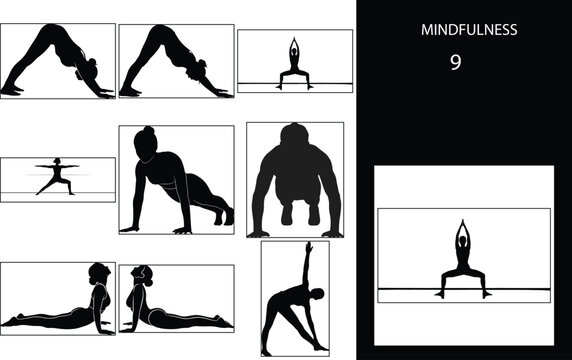 Yoga yoga poses collection set