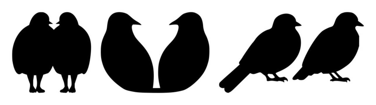 Digital twin icon set with solid black silhouette on white background design featuring technology, simulation, 3D rendering with symbol and outline