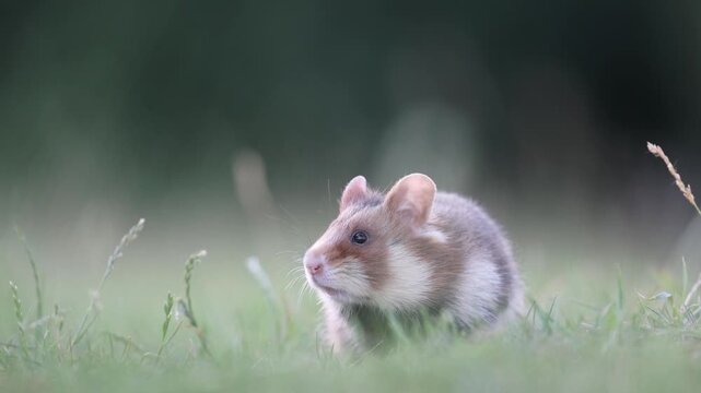 neugieriger Feldhamster (European Hamster) in der Wiese