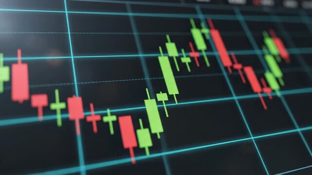 Stock market trading chart showing financial data and trends
