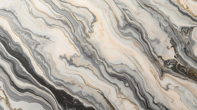 Abstract charcoal grey and creamy beige marble texture background &ndash; elegant fluid liquid flow aesthetic design for luxury brand identity, high-end product packaging, and modern website landing page