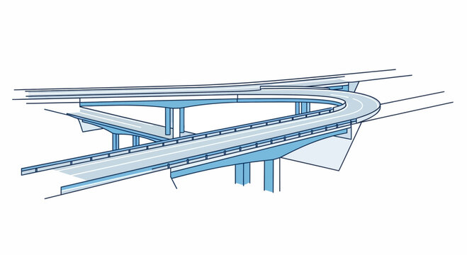 Complex highway interchange, modern infrastructure, urban transport system, overpass, junction