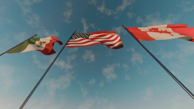 North American National flags for football 2026 world soccer celebration