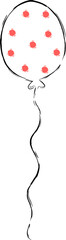 Obraz premium Balloon With Dots Sketch Line Art