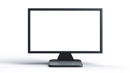Fototapeta premium Modern Flat Screen Computer Monitor Display on White Background.