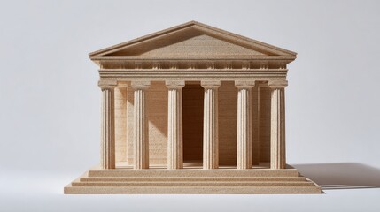 Fototapeta premium Miniature Model of a Classical Greek Temple with Columns.