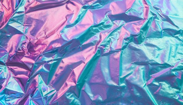 abstract trendy holographic background real texture in pale violet pink and mint colors with scratches and irregularities