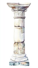 Naklejka premium Ancient watercolor column illustration