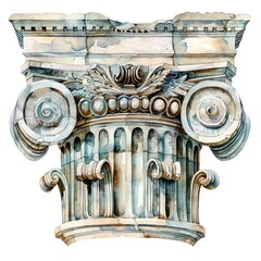 Obraz premium A Greek architecture ornament pillar column.