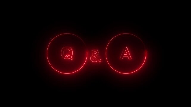 Question and Answer the letters Q and A. Speech bubbles with Question and Answer icon isolated on black background. Question and Answer icon animation. questions and answers concept Q and A animation